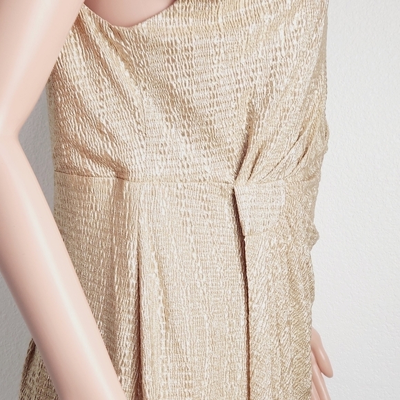 CONNECTED Apparel Lisa Gold Faux WRAP DRESS Size: 14W - Picture 10 of 12